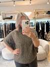 Cowl neck poncho top taupe