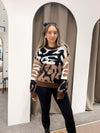 Animal colour block jumper