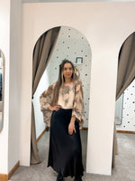 Silk blend animal print top