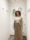 A line satin skirt