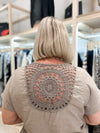 Crochet back tie front top mocha