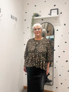 Leopard tie front blouse
