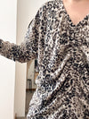 Ruched front top leopard print