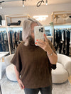 Cowl neck poncho top toffee