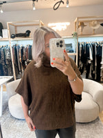 Cowl neck poncho top toffee
