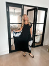 Tie dye parachute dress black
