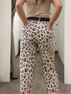 Belted leopard print magic trousers