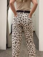 Belted leopard print magic trousers