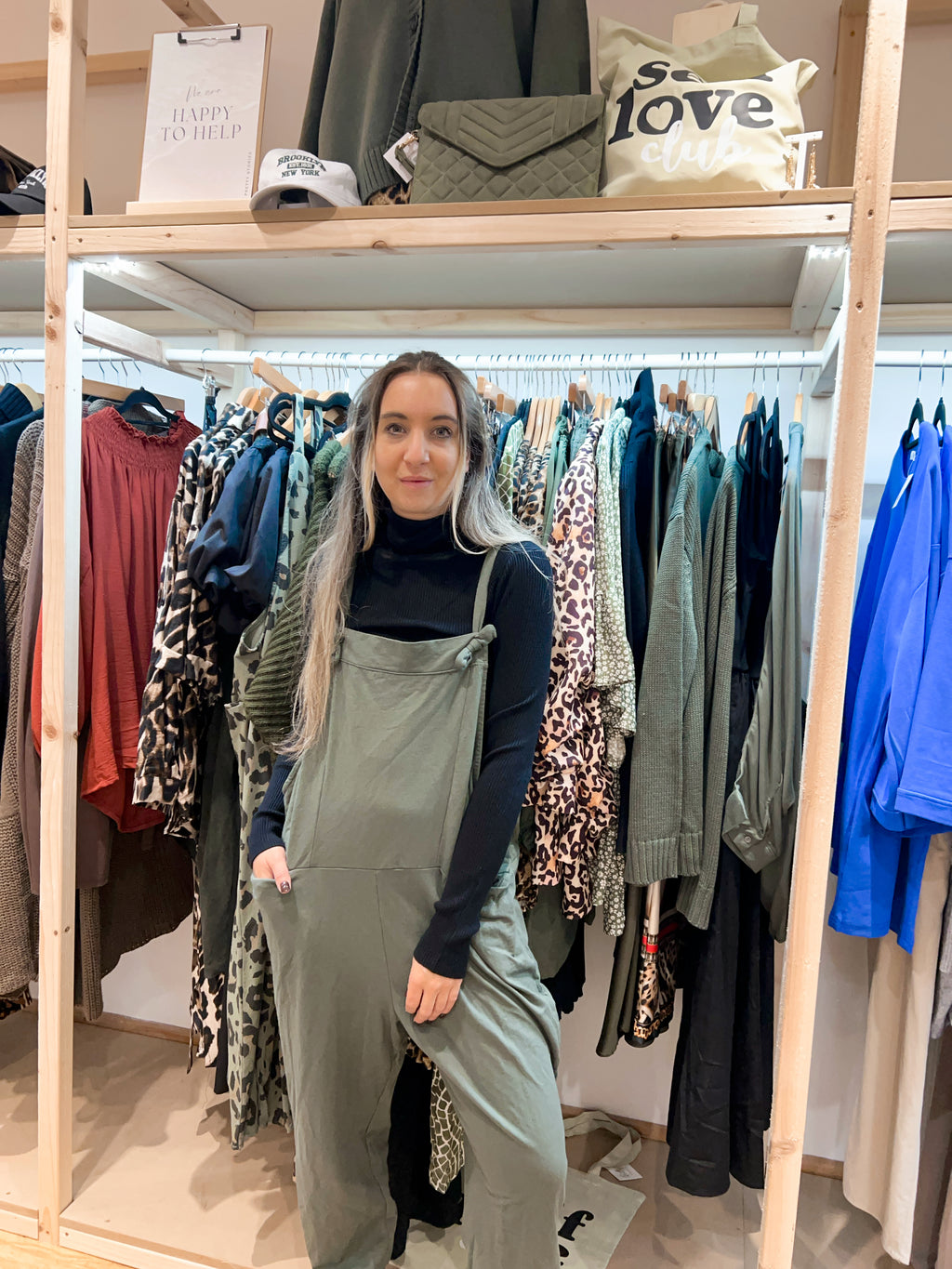 Khaki slouchy dungarees