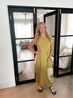 Tie dye parachute dress lime