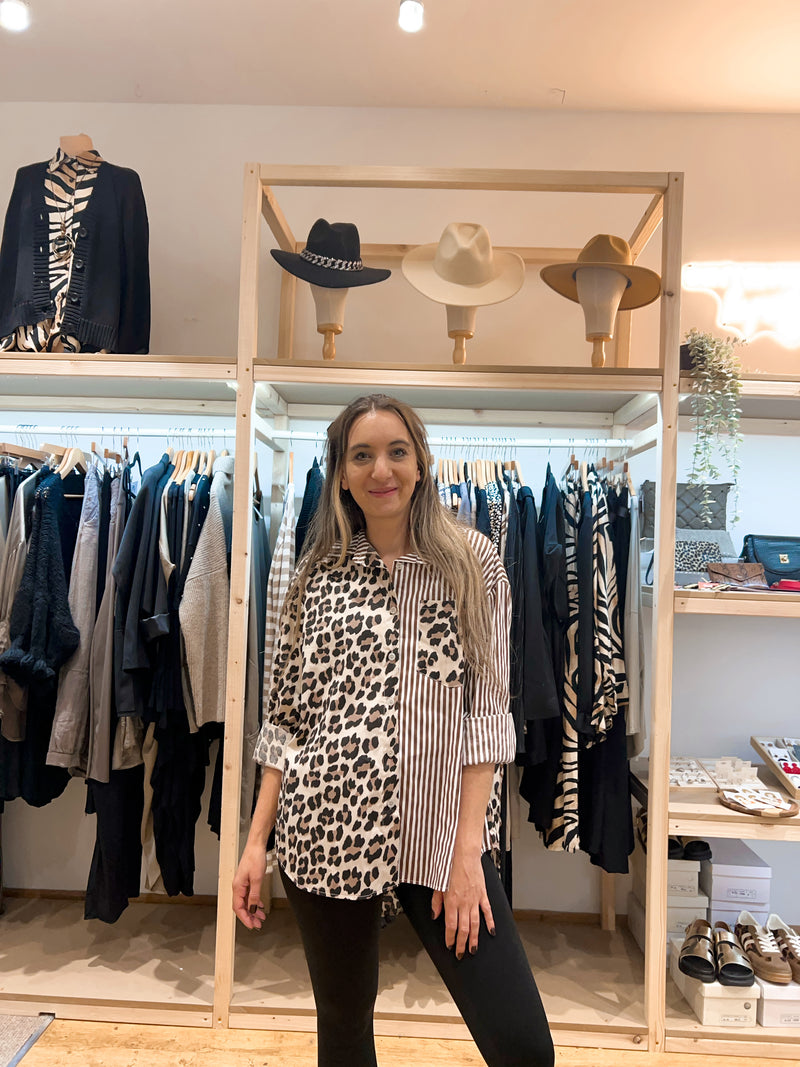 Leopard/stripe shirt
