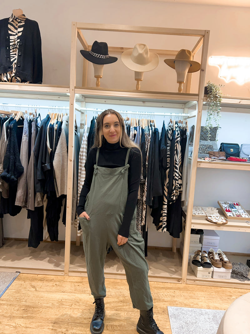 Khaki slouchy dungarees
