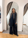 Black longline waistcoat