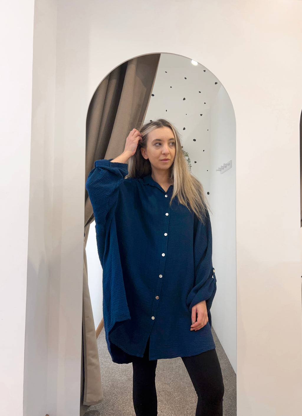 Oversized cheesecloth shirt navy