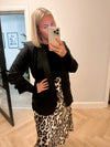 Brushed leopard print skirt