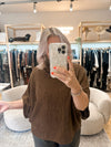 Cowl neck poncho top toffee