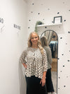 Polka dot tie front blouse