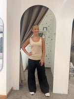 Ribbed vest top beige