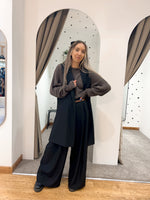 Black longline waistcoat
