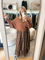 Batwing ribbed jumper Chesnut