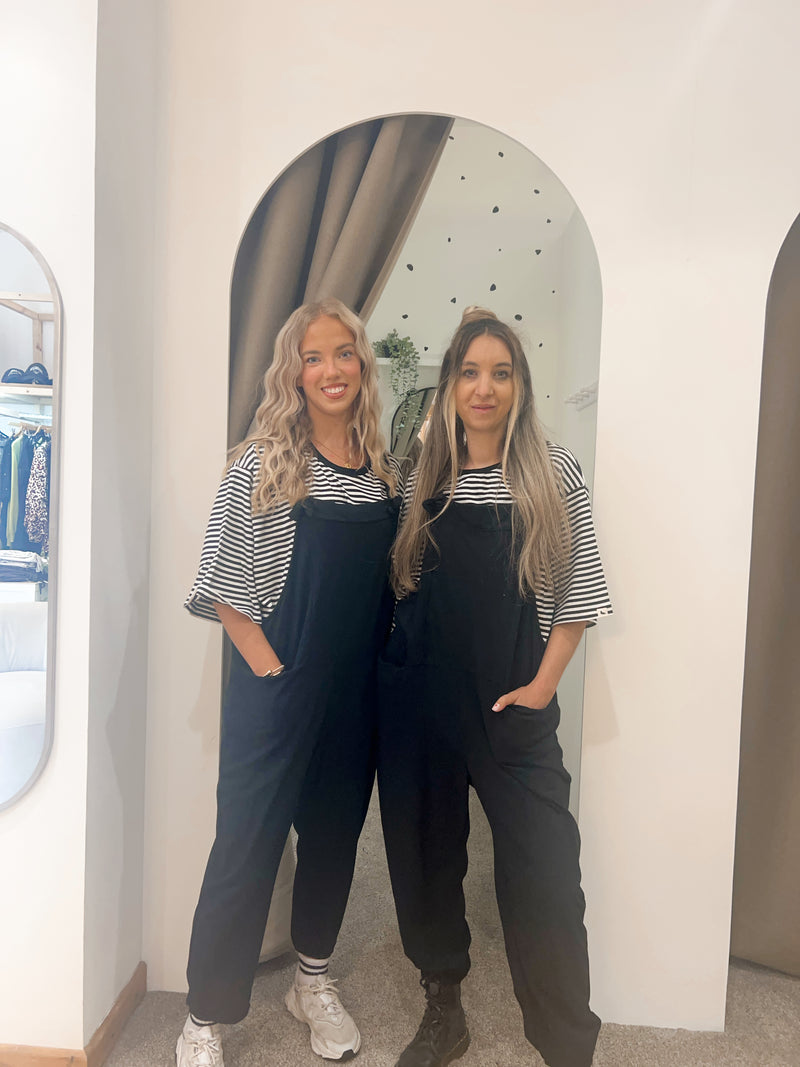 Black slouchy dungarees