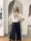 Crochet back tie front top stone