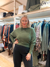 Batwing ribbed jumper khaki