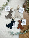 Leather two tone dog key ring