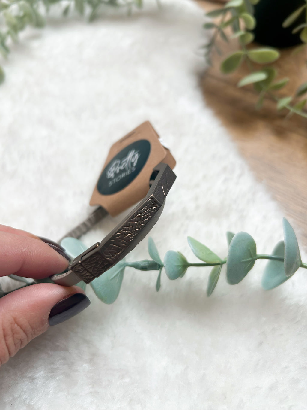Taupe leather wrap bracelet