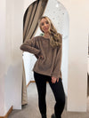 Fluffy oversized jumper taupe