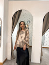 Silk blend animal print top
