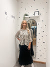 Polka dot tie front blouse