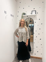 Polka dot tie front blouse