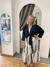 Tie front kimono black