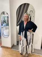 Tie front kimono black