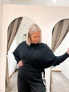 Batwing ribbed jumper black