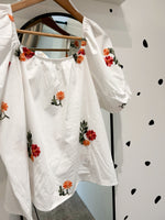 Flower embroidered top