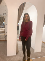 Batwing ribbed jumper wine