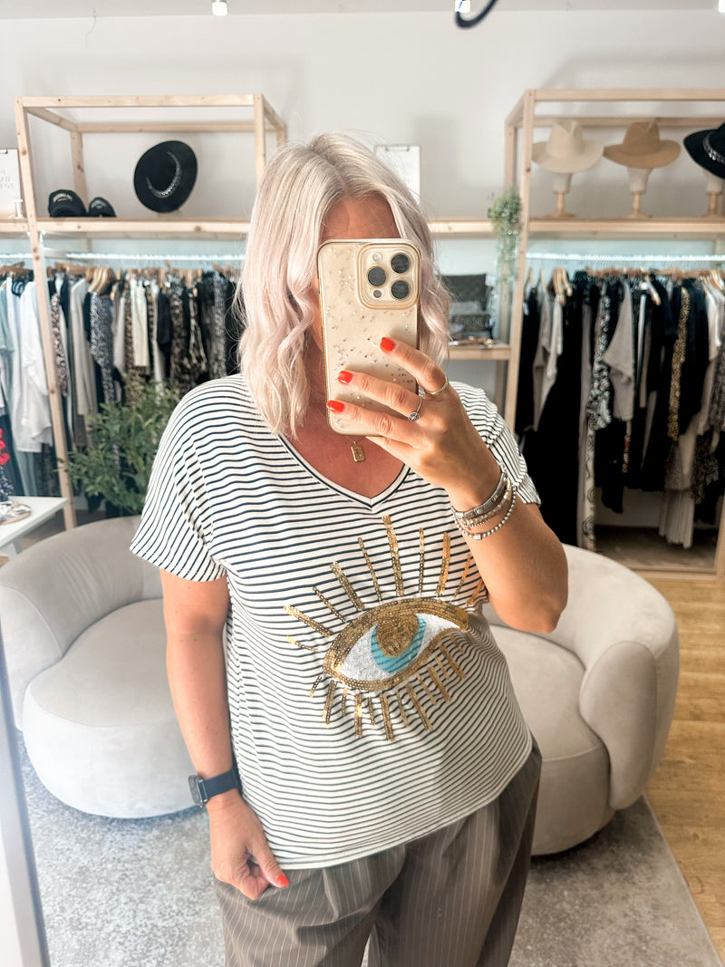 Evil eye tee black