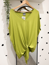 Bamboo tie front tee lime