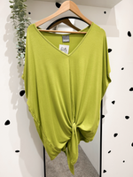 Bamboo tie front tee lime