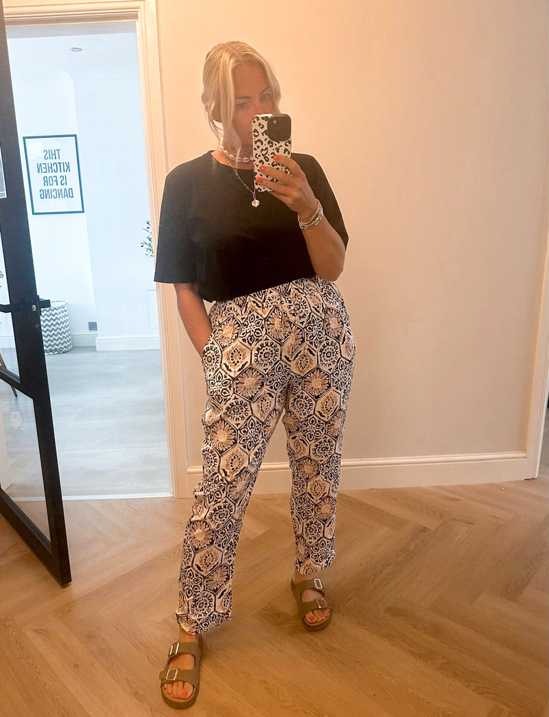 Block print trousers