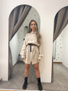 Cheesecloth shirt dress beige