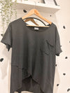 Cross hem tee black