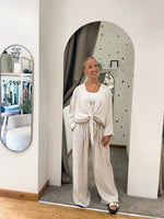 Tie front kimono stone