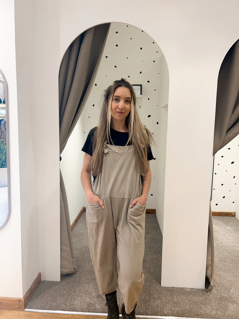 Mocha slouchy dungarees