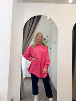 Poplin slouchy shirt pink