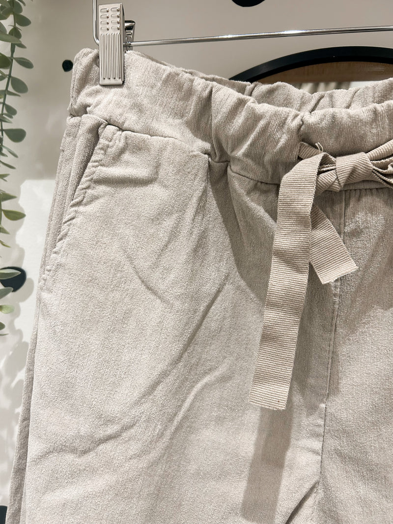 Baby cord magic trousers stone