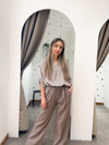 Striped cotton shirt mocha
