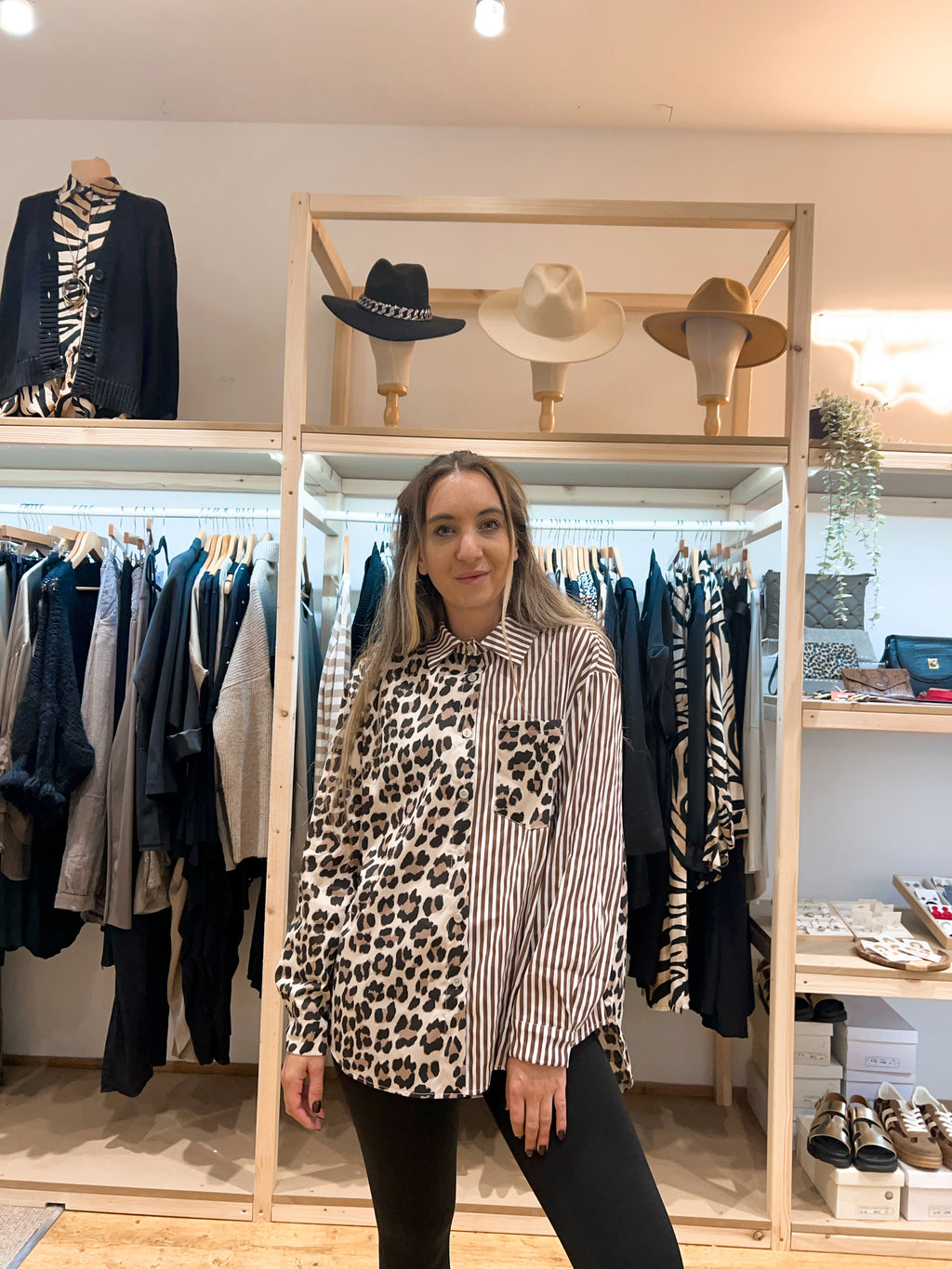 Leopard/stripe shirt